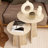 Travertine-Style Round Nesting Side Tables Modern Coffee Tables Set of 2