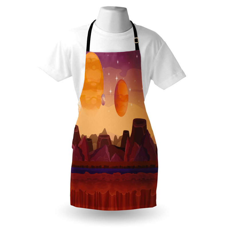 Tablier East Urban Home Outer Space unisexe, graphique planétaire, taille adulte, souci rose séché