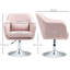 HOMCOM Stylish Retro Linen Swivel Tub Chair Steel Frame Cushion Seat Pink