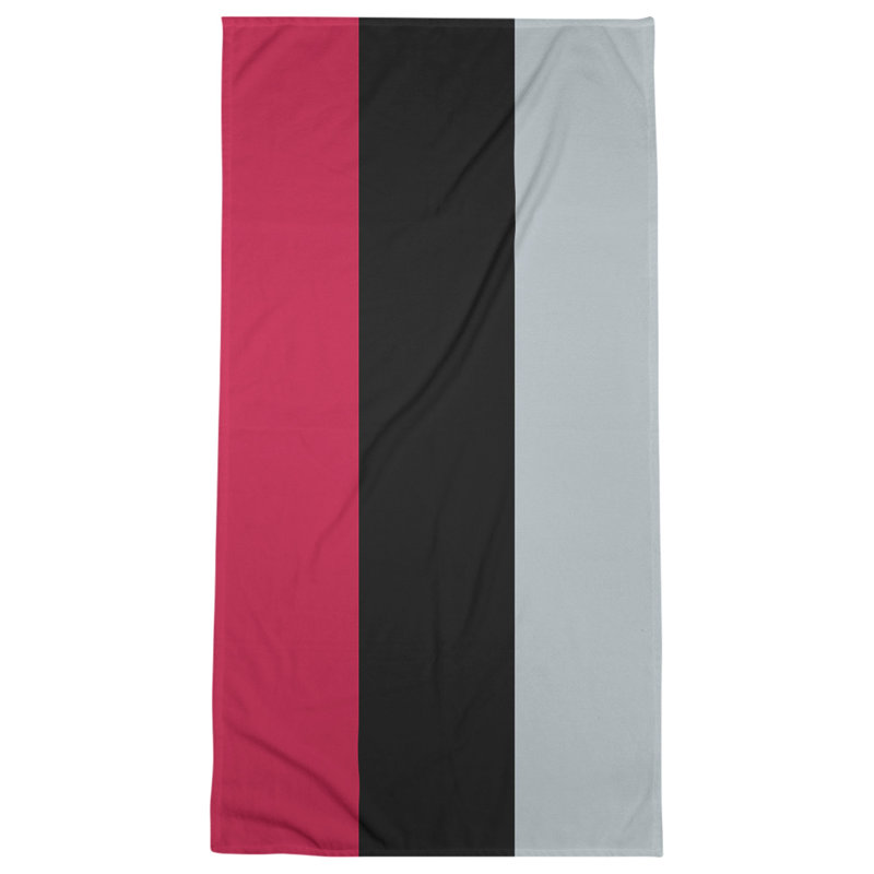 Cotton Blend Lightweight Bath Towel, Red/Black/Silver