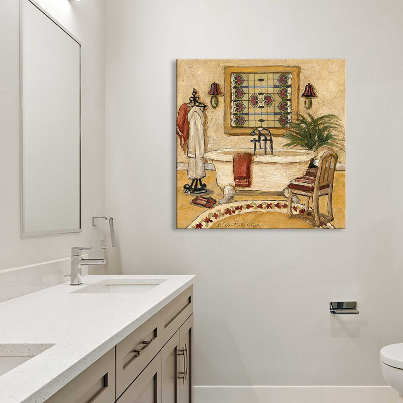 «Art Deco Bath II (Square)» par Charlene Olson, reproduction, Toile tendue, H 24 po x l 24 po x P 1,5 po