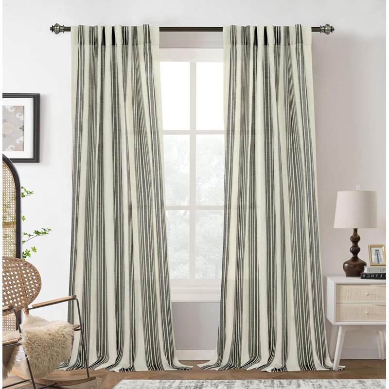 Rideaux semi-transparents avec passe-tringle Chris, L 52 po x L 84 po, Noir, noir, noir, noir