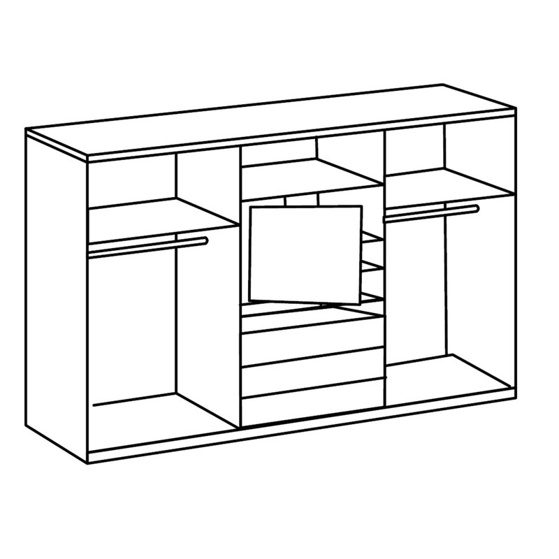 Dunellen 2 Door Manufactured Wood Wardrobe, White/Grey