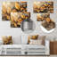 «Brown Beige Leafs Harmony II», reproduction d'art floral en métal-92737744