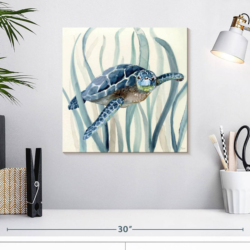 Brampt Turtle In Seagrass I, 16" H x 16" W