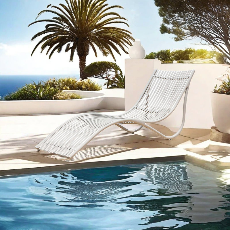 Chaise longue d'extérieur en alliage d'aluminium