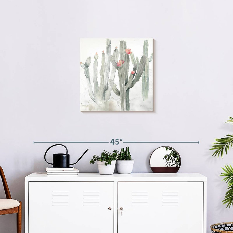Harnek cactus jardin gris rosé II, H 20 po x l 20 po