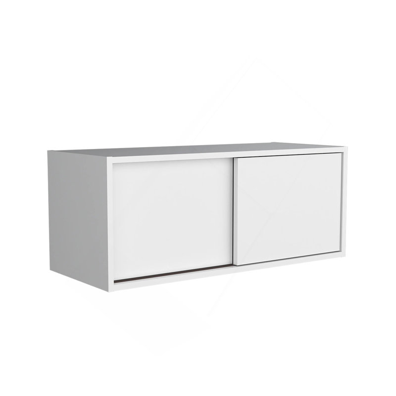 Armoire flottante avec porte coulissante, Blanc