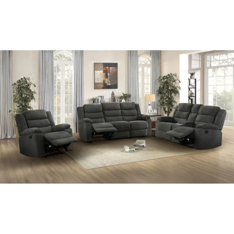 Ensemble de salon configurable, Dark Gray, Polyester/Chenille