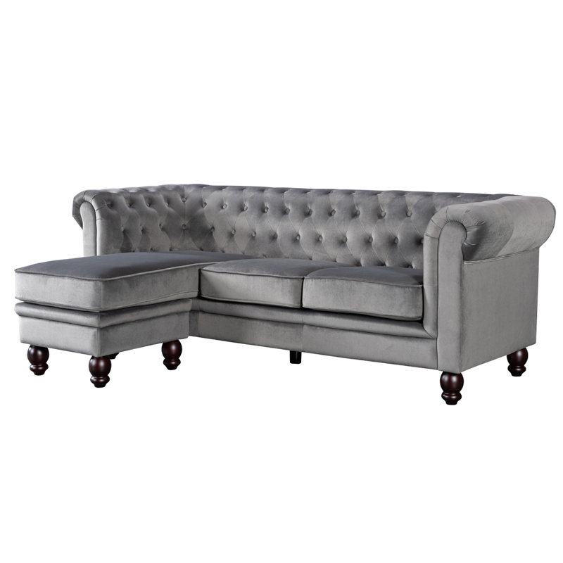 Chapmanville 3 Seater Polyester Sofa, Grey