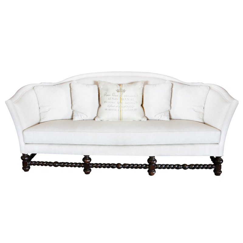 Tamaiya Upholstered 98'' Sofa, White, Without Nailhead