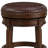  Runyan 26" Backless Swivel Counter Stool, Walnut, Brown Vegan Leather-1287970299