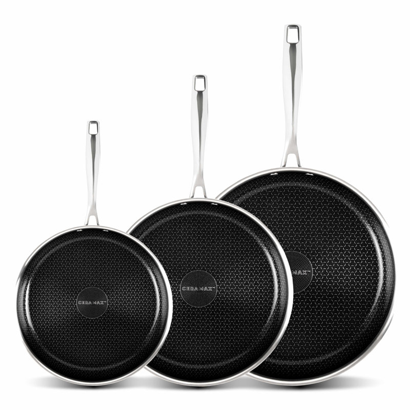 Ensemble de poêles à frire antiadhésives 3 pièces Ceramax, Noir