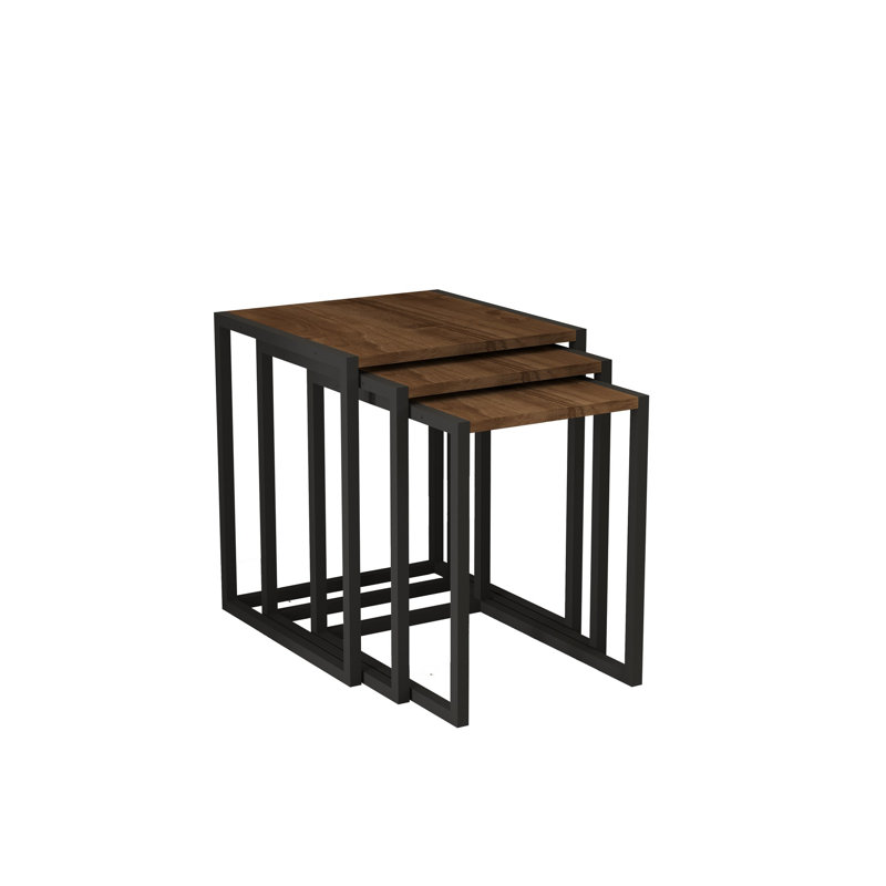 Table gigogne Laural (3 pièces), Marron foncé