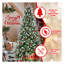Arbre de Noël enneigé 7 pi avec 2178 pointes en PE + PVC, baies rouges et pommes de pin - Décoration de Noël articulée à installation facile-1495198076