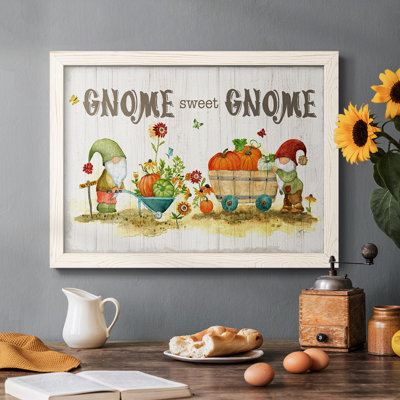 Gnome Sweet Gnome, reproduction d'art sur toile encadrée