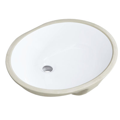 White Undermount Bathroom Ceramic Sink - Heat, Stain, Scratch, Rust , Overflow Integrated Oval For White, Heat Stain Scratch With