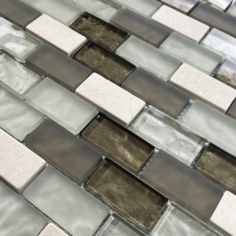 12" x 12" Marble Mosaic Brick Joint Wall & Floor Tile