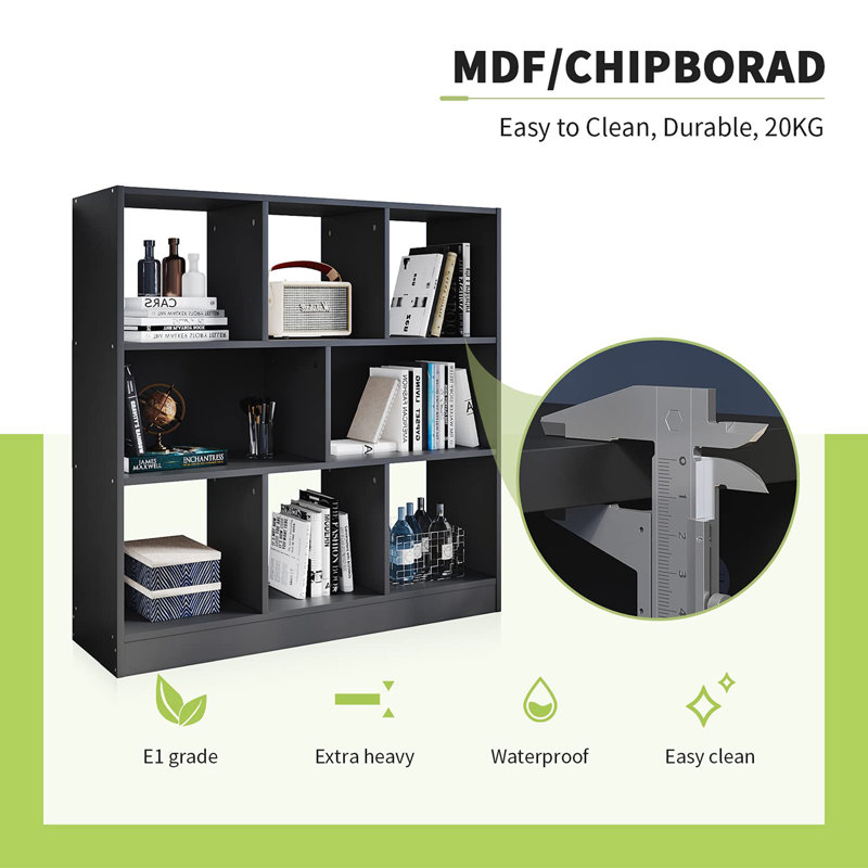 100cm H x 100cm W Cube Bookcase, Black