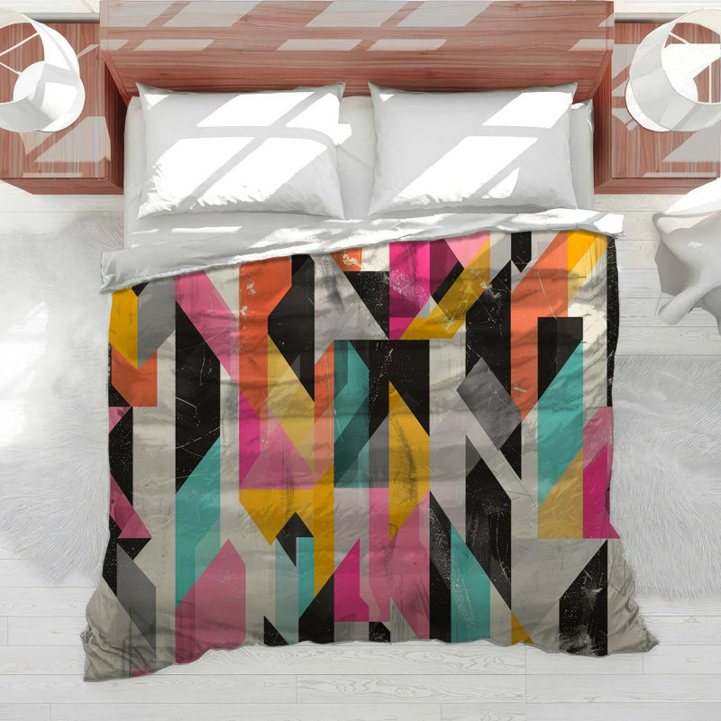 Geometric Bedding Abstract Comforter Eclectic, Twin XL Comforter