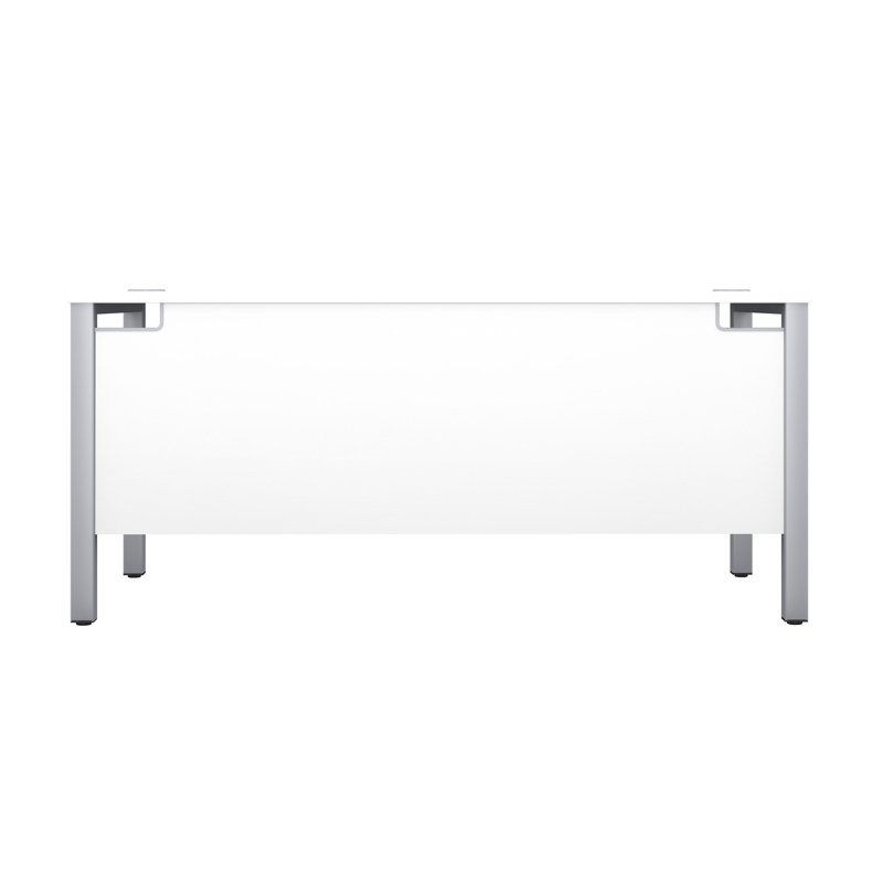 Bouton Metal Base Desk Shell, Silver, White
