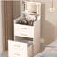 Bureau de coiffeuse 3 en 1 avec miroir ouvert, petit ensemble de coiffeuse avec bureau en verre visible, coiffeuse de maquillage compacte avec 3 tiroirs, coiffeuse pour chambre à coucher