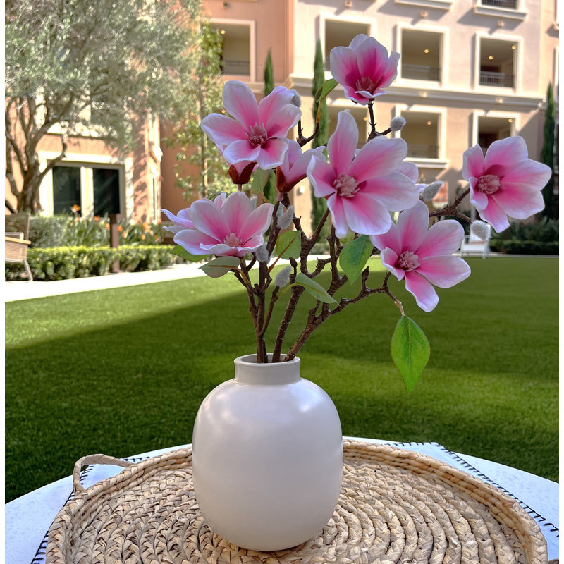 Fabric Magnolia Arrangement in Vase