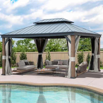16 Ft. W x 12 Ft. D Aluminum Patio Gazebo
