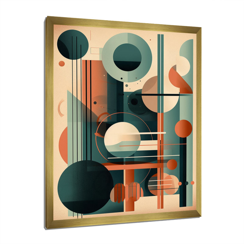 Begum orange et vert, Mid Century Momentum IV - Modern Midcentury, reproduction d'art sur toile, H 40 po x l 30 po x P 1,5 po