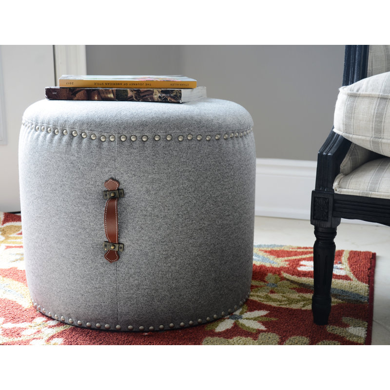 Upholstered Ottoman, Gray