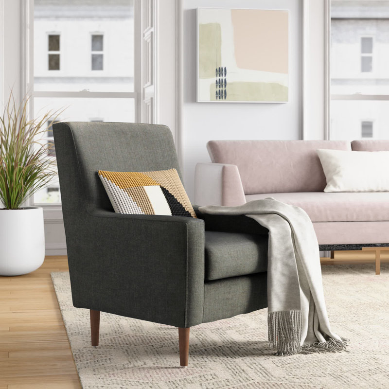 Pecora Upholstered Armchair, Dark Gray