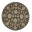 Hand-Knotted High-Quality Dark Green Round Area Rug