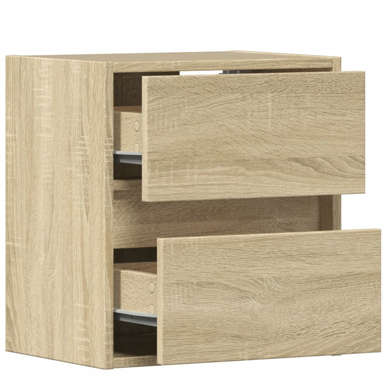41cm W Manufactured Wood Bedside Table, Sonoma Oak