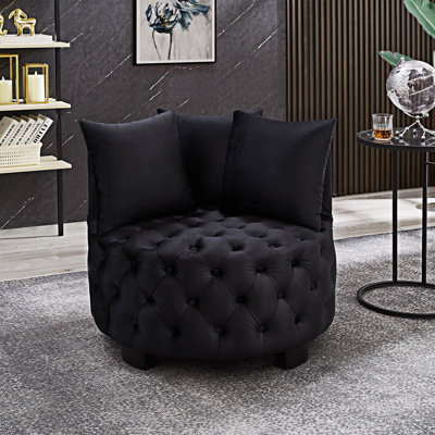 Chaise d'appoint rembourrée et capitonnée