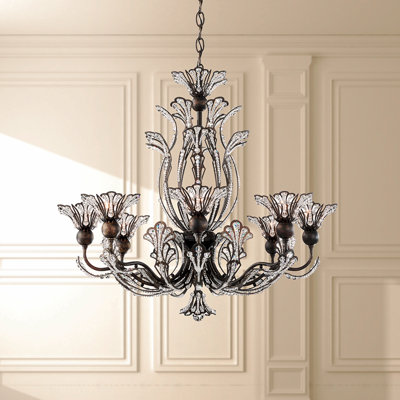 Rivendell 8 Light 26in x 23in Chandelier in French Gold with Clear Radiance Crystals