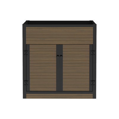 Armoire de jardin surélevée avec compartiments de rangement supplémentaires, boîte à fleurs en composite