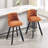 Set Of 2,Back Pull Point Design, Velvet Material, 360 Degree Rotation, Back Pull Loop Detachable Design, Rivet Decoration, Square Foot Wooden Bar Chair-327461995