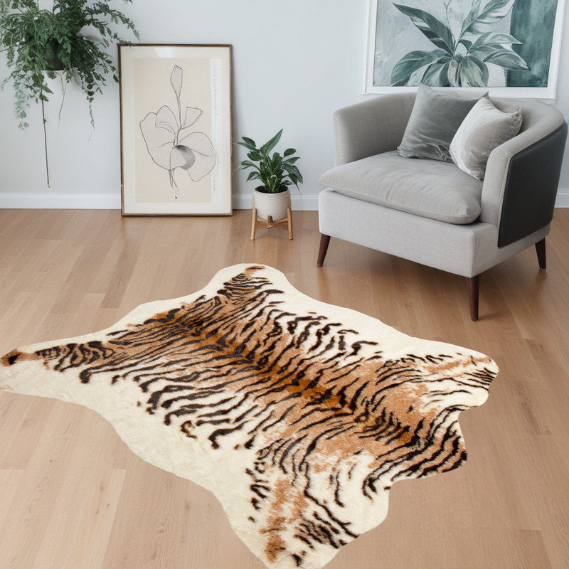 Tapis orange touffeté à la main Pergande