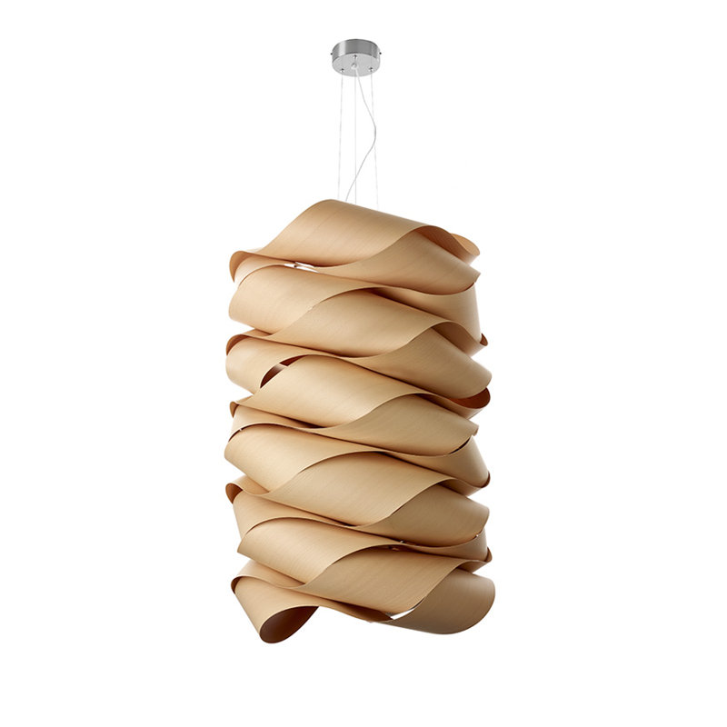 Link 6 - Light Pendant, E26 Base, Natural Beech, 39.4" H x 27.1" W x 27.1" D