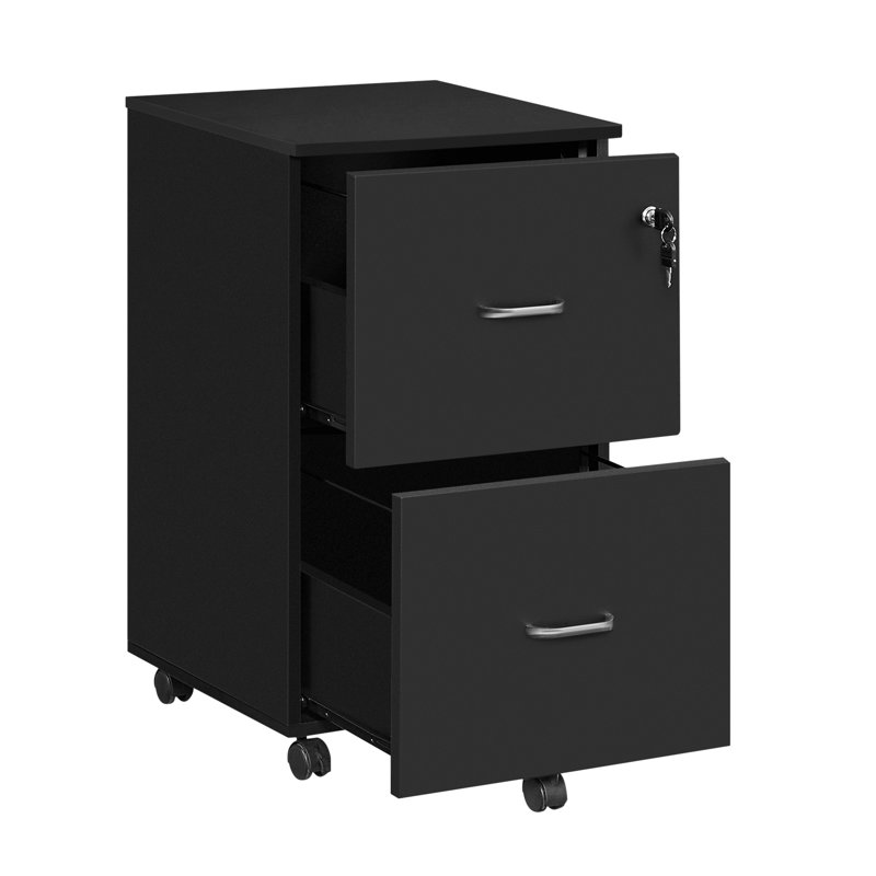 2-Drawer File Cabinet, 16.9'' Wide Locking Filing Cabinet For Home Office, Black