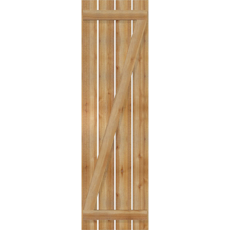 Volets espacés de 5 3/8 po avec barre en Z, cèdre rouge de l'Ouest TimberCraft (par paire), 23 po, 79 po