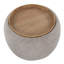 Repose-pieds Tray Pouf contemporain en bois naturel et tissu brun clair By