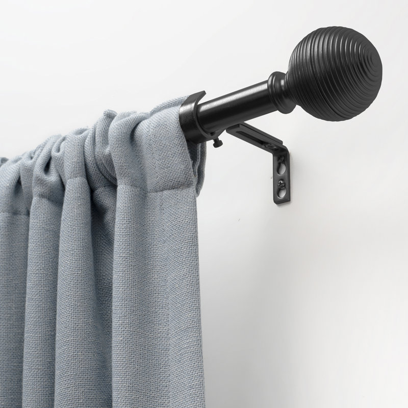 Tringle à rideaux simple ajustable 0,75 po, 36 po - 66 po, Nickel brossé
