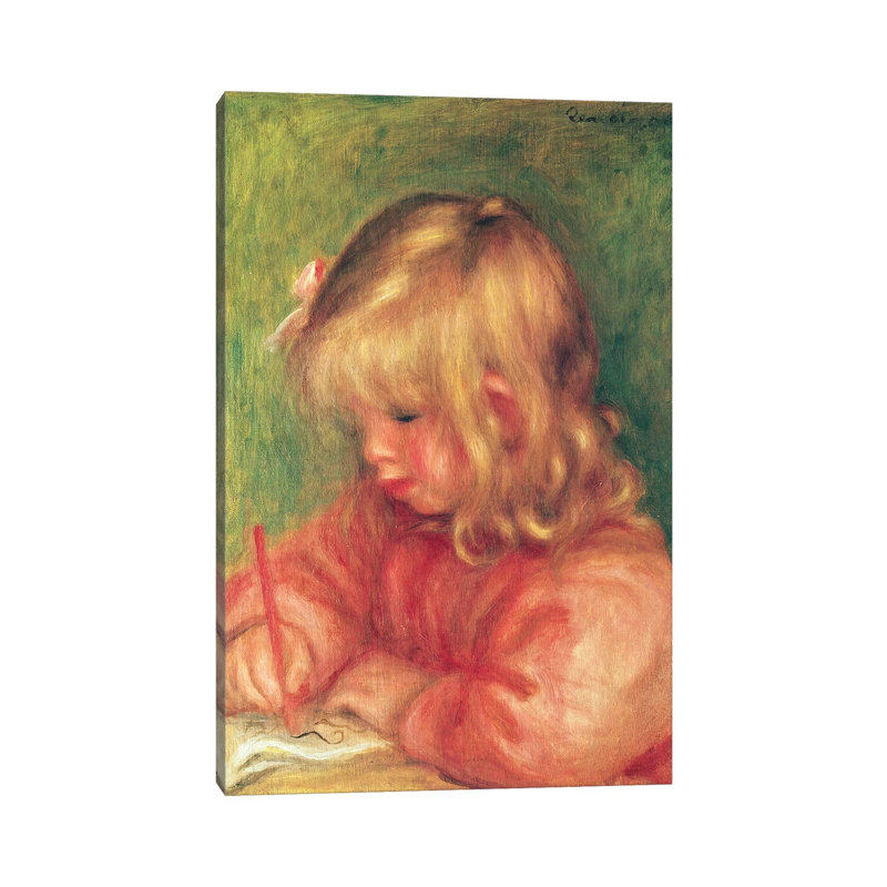 Child Drawing, 1905 by Pierre-Auguste Renoir - Wrapped Canvas Painting, 20.32 cm H x 30.48 cm W