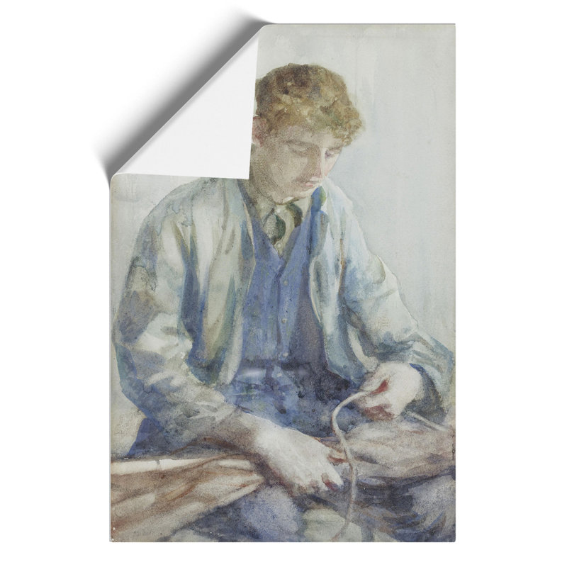 Tying The Sail by Henry Scott Tuke - No Frame Painting, 59cm H x 42cm W x 0.1cm D