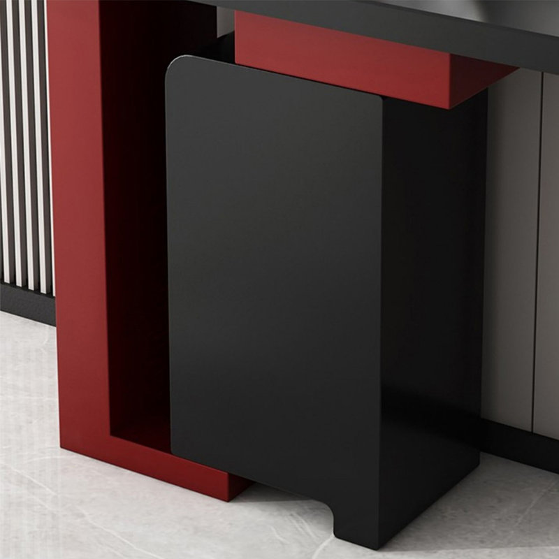 Console Modern Minimalist Art, Noir / Rouge, H 33,46 po x l 47,24 po x P 15,75 po