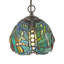 Lampe suspendue libellule turquoise style vitrail 1 lumière suspendue Tiffany