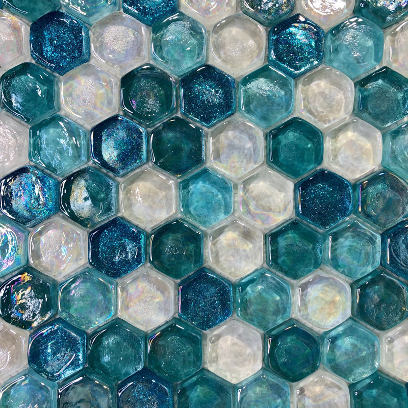 Leonessa 1" x 1" Glass Mosaic Wall & Floor Tile, Turquoise