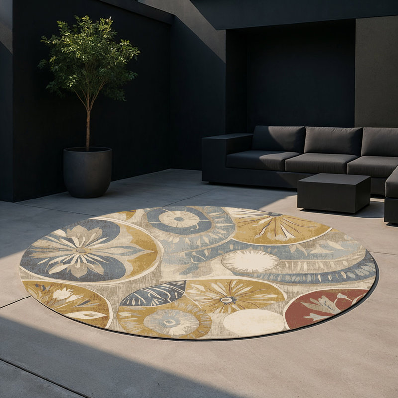 Vibrant Dash Indoor And Outdoor Area Rug, Round 5'
