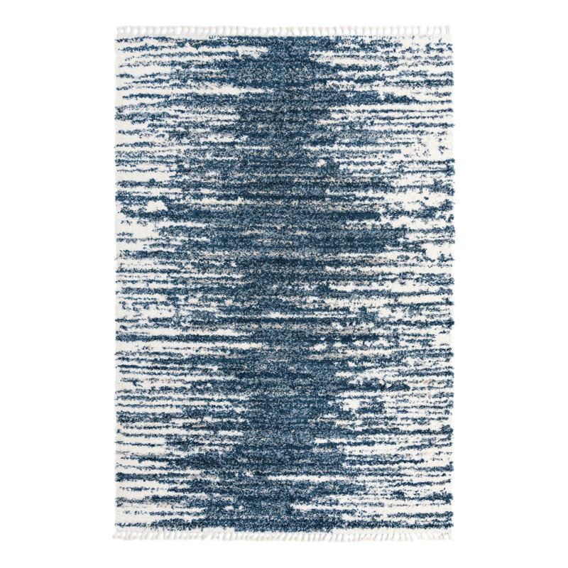 Tapis bleu / blanc Knupp, Rectangle de 10 pi x 14 pi